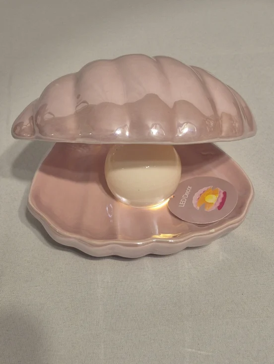 Pink Ceramic Clam Shell LED Decor NEW - Picture 3 of 14